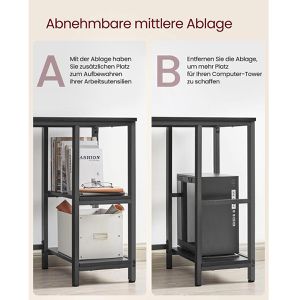 Produktbild für Schreibtisch Vasagle LWD072B56, schwarz / schwarz