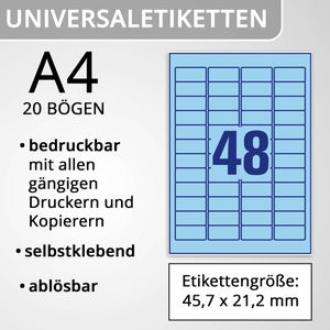 Produktbild für Universaletiketten Zweckform L6039-20, blau