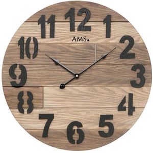 Wanduhr AMS 9569, Holz, analog, Quarzuhr