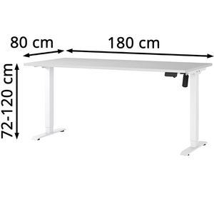 Produktbild für Schreibtisch Germania Profi 3.0, 8025-642, lichtgrau / weiß