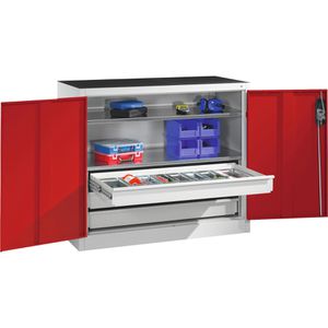 Produktbild für Werkzeugschrank CP-Möbel 8831-5035, aus Metall, grau / rot