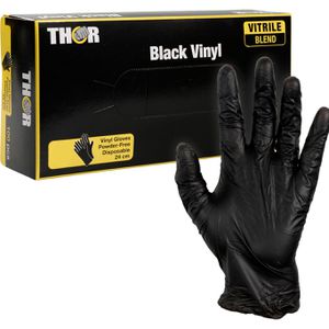 Einmalhandschuhe Thor Black Vinyl, schwarz, 100 Stück