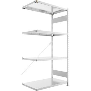 Anbauregal META-Regalbau 20094957, 4 Metallböden