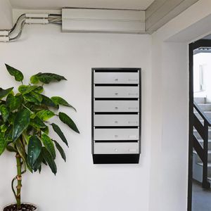 Produktbild für Briefkasten Rottner T06368 Depot 6 silber/schwarz, aus Stahl