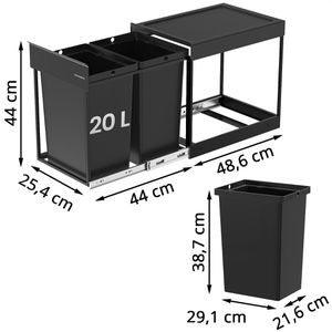 Produktbild für Einbaumülleimer Songmics LTB951B01