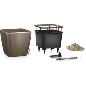 Produktbild für Übertopf Lechuza QUADRO LS 50, taupe hochglanz, 50 x 47 x 50cm