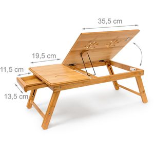Produktbild für Laptoptisch Relaxdays 10019147, aus Bambus, höhenverstellbar