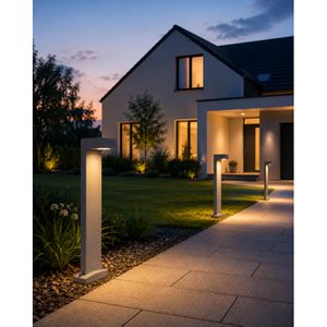 Produktbild für Wegeleuchte SLV Quadrasyl 75, grau, mit 230 V Netzstrom