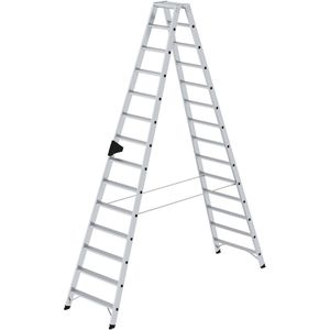 Stehleiter MUNK 40228, nivello-Leiterfüße, beidseitig begehbar