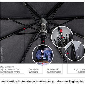 Produktbild für Regenschirm Knirps T.400 XL Duomatic, black, sturmfest