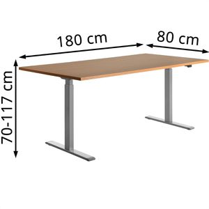 Produktbild für Schreibtisch Topstar E-Table, buche / silber