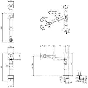 Produktbild für Monitorhalterung Dataflex ViewMate 662, VESA 75x75 &amp; 100x100mm