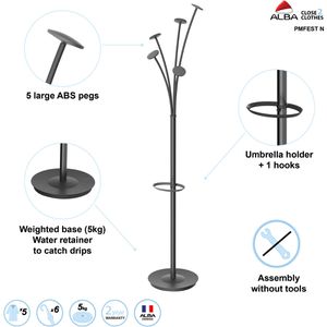 Produktbild für Garderobenständer Alba Festival, PMFEST N, schwarz