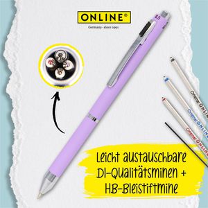 Produktbild für Multifunktionsstift Online Multipen 4-in-1, lila