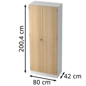 Produktbild für Kleiderschrank Hammerbacher Solid 6200, weiß/eiche