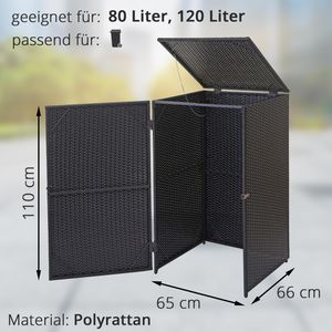 Produktbild für Mülltonnenbox Mendler HWC-E25, Polyrattan