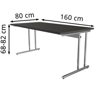Produktbild für Schreibtisch Kerkmann Artline, anthrazit / chrom