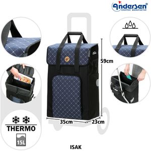 Produktbild für Einkaufstrolley Andersen Quattro Shopper Isak, blau, klappbar