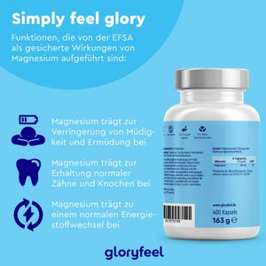 Produktbild für Magnesium gloryfeel Oxid, 400 Kapseln