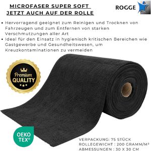 Produktbild für Allzwecktuch Rogge Mikrofaser-Rolle, 30 x 30 cm