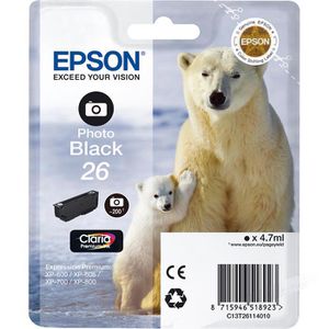 Tinte Epson 26 T2611 Eisbär, Foto schwarz