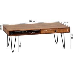 Produktbild für Couchtisch Wohnling Bagli, WL1.513, aus Massivholz, sheesham