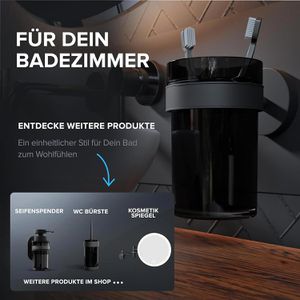 Produktbild für Zahnputzbecher ovimar Engeloya, aus schwarzem Glas