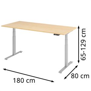Produktbild für Schreibtisch Böttcher-AG Base Lite, ahorn / silber