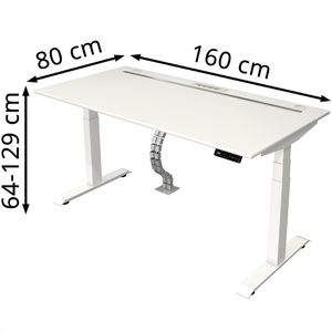 Produktbild für Schreibtisch Kerkmann Move boost 4, weiß / weiß