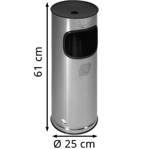 Produktbild für Aschenbecher VAR H61K, 35591, silber, für Outdoor