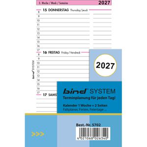 Produktbild für Kalendereinlagen Bind 5702, Mini, Jahr 2027