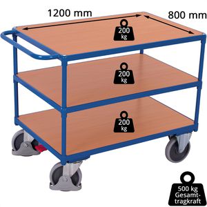 Produktbild für Tischwagen VARIOfit sw-800.600, aus Metall &amp; Holz