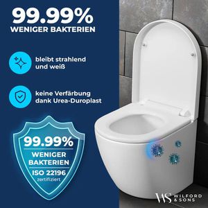 Produktbild für WC-Sitz Wilford&amp;Sons PREMIUM, D-Form, aus Duroplast