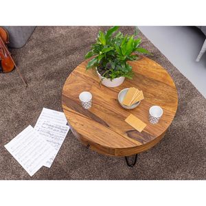 Produktbild für Couchtisch Wohnling WL5.958, aus Massivholz, sheesham