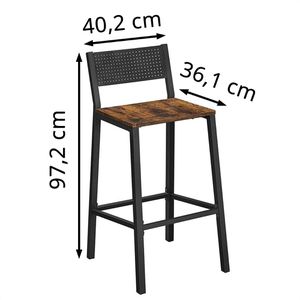 Produktbild für Barhocker Vasagle LBC070B01, mit Lehne