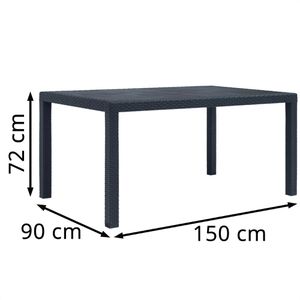 Produktbild für Gartentisch vidaXL 45605, Rattan-Optik