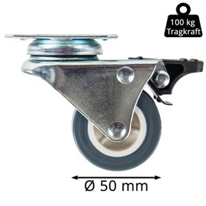 Produktbild für Schwerlastrolle HMF 6720, Lenkrolle mit Bremse