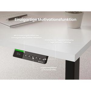 Produktbild für Schreibtisch Ergotopia Desktopia Pro X, weiß / schwarz