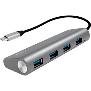 USB-Hub LogiLink UA0309, grau, mit Metallgehäuse