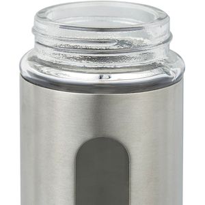 Produktbild für Gewürzgläser Relaxdays aus Glas, mit Edelstahlmantel &amp; -deckel