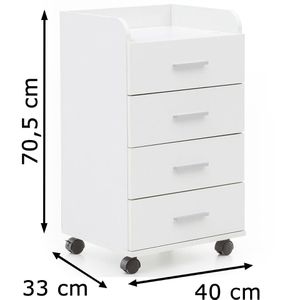 Produktbild für Rollcontainer Wohnling WL5.748, aus Holz, weiß