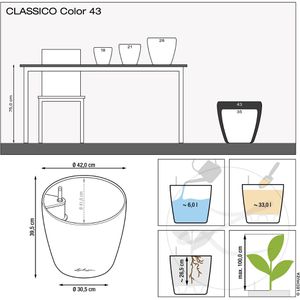 Produktbild für Übertopf Lechuza CLASSICO Color 43, sandbraun, Ø 42 x 40 cm