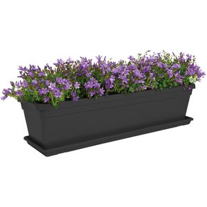 Produktbild für Blumentopf-Untersetzer elho Green Basics, schwarz, 55,4x12,8cm