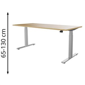 Schreibtisch fm-Büromöbel fouraction, eiche / silber