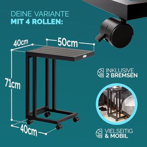 Produktbild für Beistelltisch CASARIA 109680, schwarz, aus Kunststoff / Metall