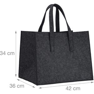 Produktbild für Kaminholztasche Relaxdays 10021970, anthrazit