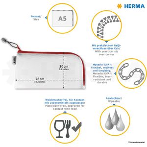 Produktbild für Reißverschlussbeutel Herma 20008, Universaltasche, A5