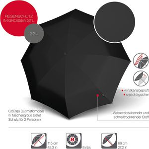 Produktbild für Regenschirm Knirps T.400 XL Duomatic, black, sturmfest