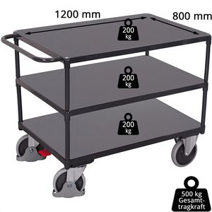 Produktbild für Tischwagen VARIOfit sw-800.600/AG, Metall &amp; Holz