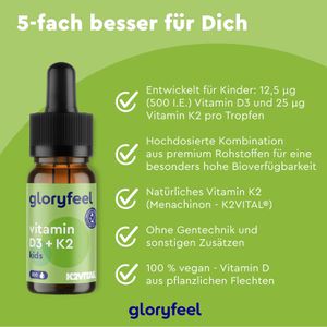 Produktbild für Vitamin-D gloryfeel Kids, 50 ml, für 300 Tropfen